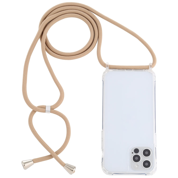 Transparent Acrylic Airbag Shockproof Phone Protective Case with Lanyard, For iPhone 13 Pro Max