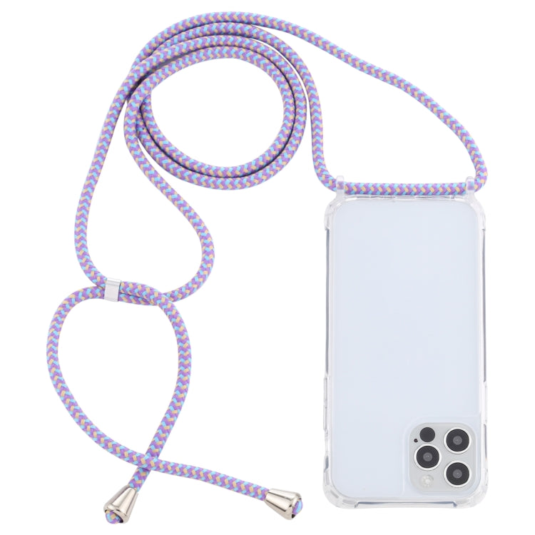 Transparent Acrylic Airbag Shockproof Phone Protective Case with Lanyard, For iPhone 13 Pro