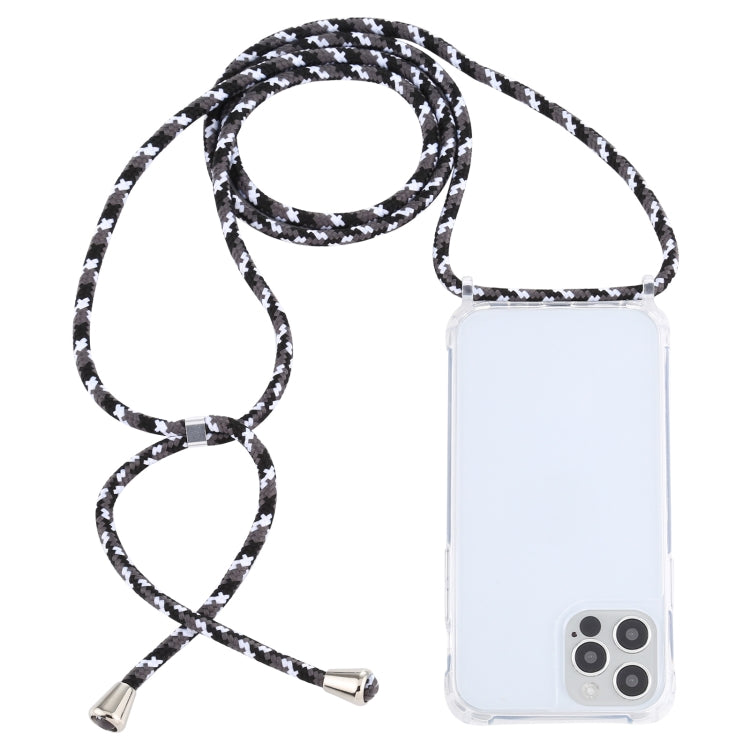 Transparent Acrylic Airbag Shockproof Phone Protective Case with Lanyard, For iPhone 13 Pro