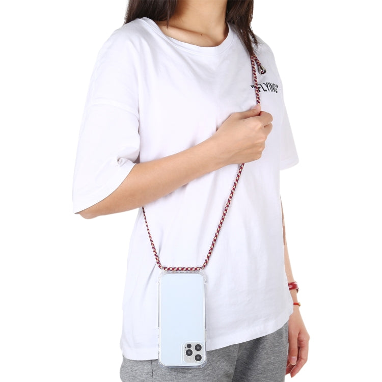 Transparent Acrylic Airbag Shockproof Phone Protective Case with Lanyard, For iPhone 13
