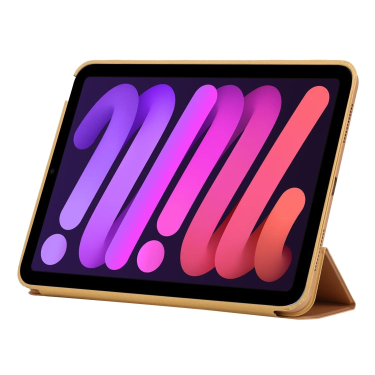 Étui en cuir intelligent à rabat horizontal 3 volets avec fonction veille/réveil et support, pour iPad mini 6