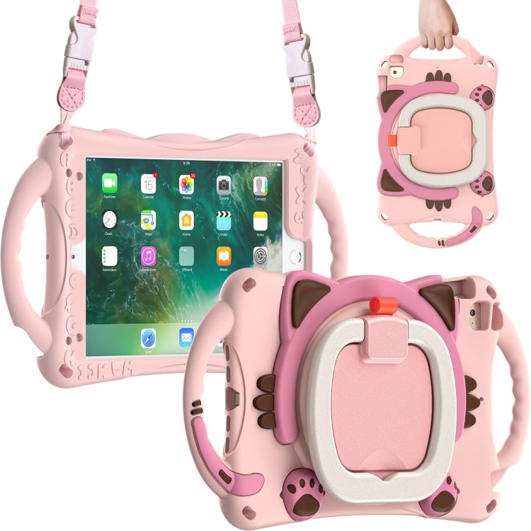 Étui de protection antichoc en EVA pour enfants, motif chat mignon, avec support, bandoulière et poignée, pour iPad mini 2019/4/3/2/1