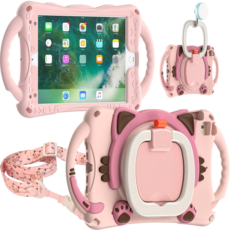 Étui de protection antichoc en EVA pour enfants, motif chat mignon, avec support, bandoulière et poignée, pour iPad mini 2019/4/3/2/1
