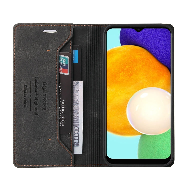 For Samsung Galaxy A03s 166mm Skin Feel Anti-theft Brush Horizontal Flip Leather Case with Holder & Card Slots & Wallet(Brown), For Samsung Galaxy A03s 166mm