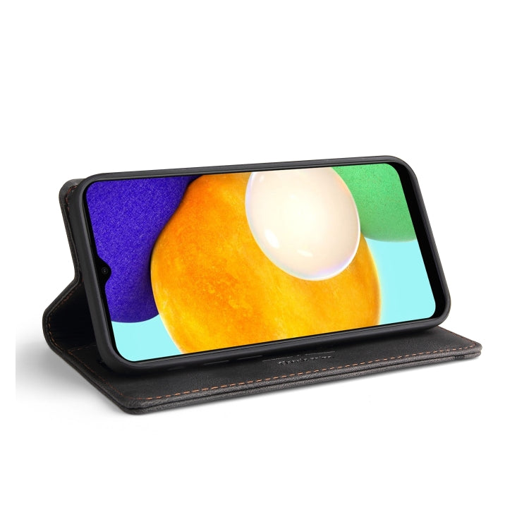 For Samsung Galaxy A03s 166mm Skin Feel Anti-theft Brush Horizontal Flip Leather Case with Holder & Card Slots & Wallet(Brown), For Samsung Galaxy A03s 166mm