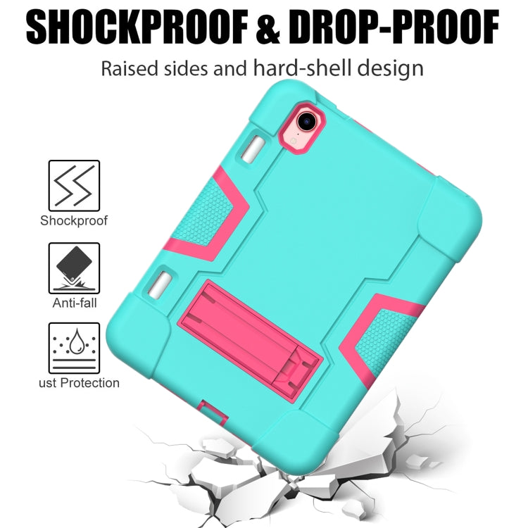 Coque de protection antichoc en silicone et PC avec support et emplacement pour stylet, motif robot contrasté, pour iPad mini 2024/mini 6
