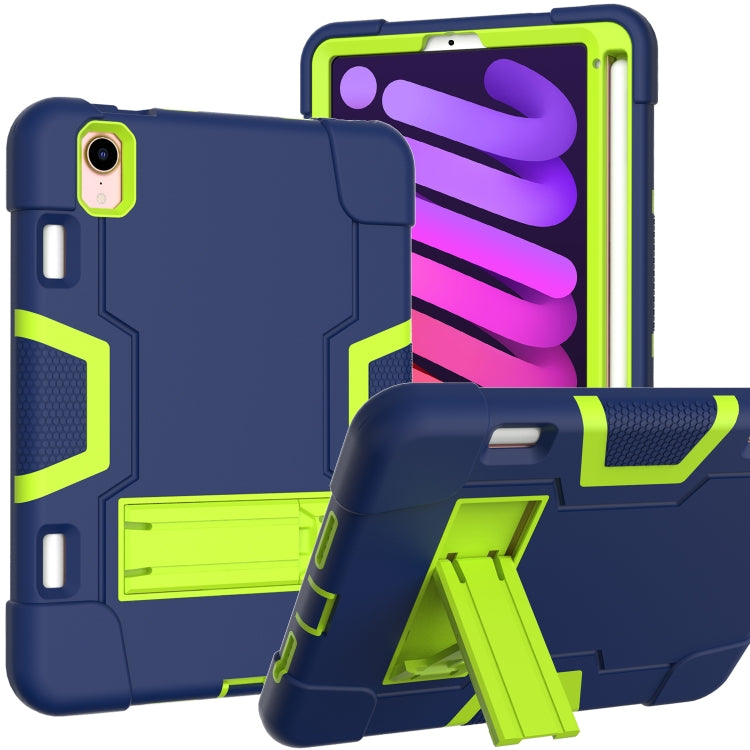 Coque de protection antichoc en silicone et PC avec support et emplacement pour stylet, motif robot contrasté, pour iPad mini 2024/mini 6