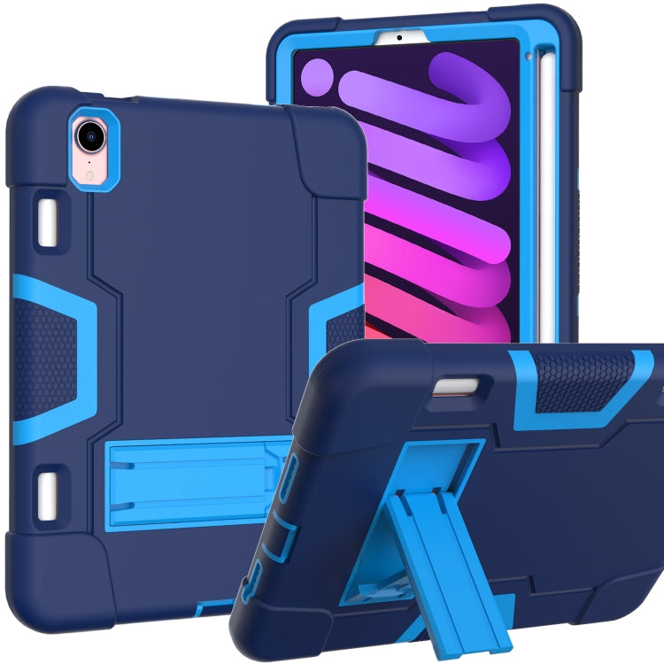 Coque de protection antichoc en silicone et PC avec support et emplacement pour stylet, motif robot contrasté, pour iPad mini 2024/mini 6