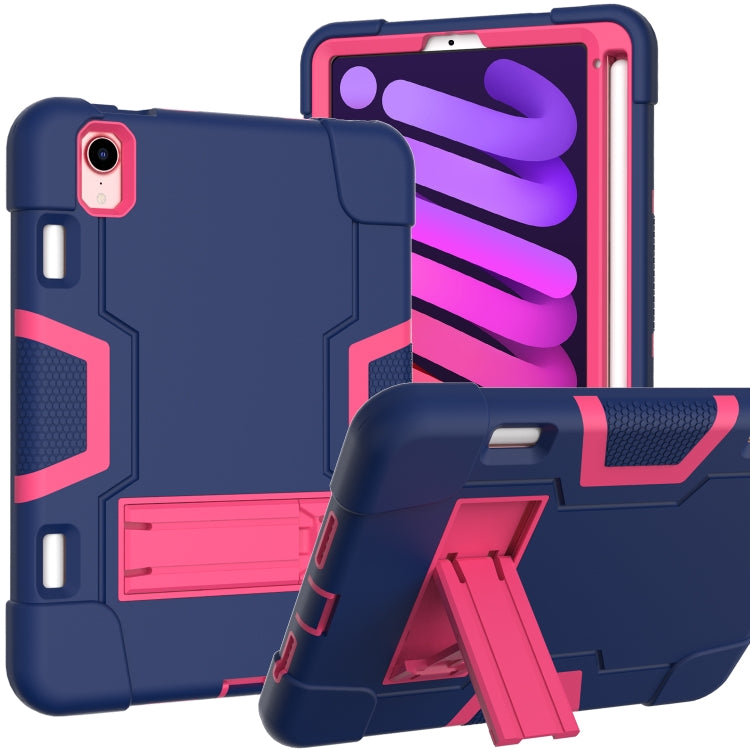 Coque de protection antichoc en silicone et PC avec support et emplacement pour stylet, motif robot contrasté, pour iPad mini 2024/mini 6