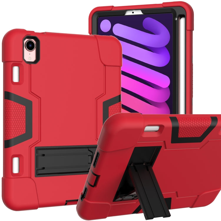 Coque de protection antichoc en silicone et PC avec support et emplacement pour stylet, motif robot contrasté, pour iPad mini 2024/mini 6