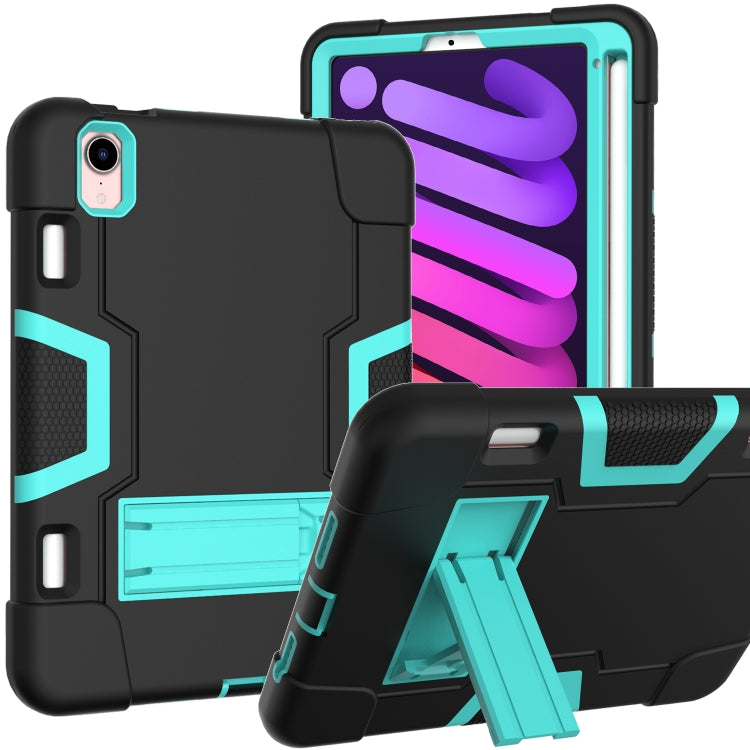 Coque de protection antichoc en silicone et PC avec support et emplacement pour stylet, motif robot contrasté, pour iPad mini 2024/mini 6