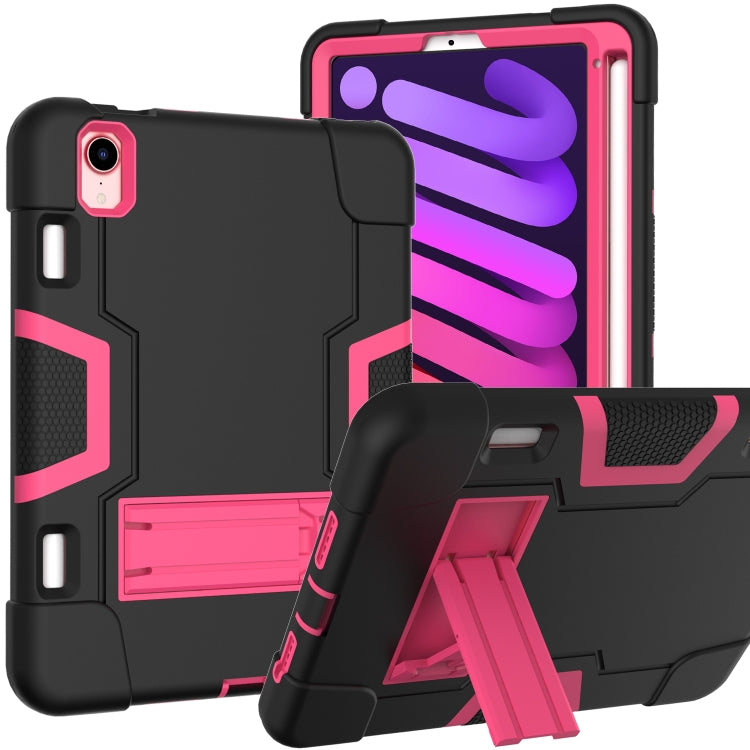 Coque de protection antichoc en silicone et PC avec support et emplacement pour stylet, motif robot contrasté, pour iPad mini 2024/mini 6