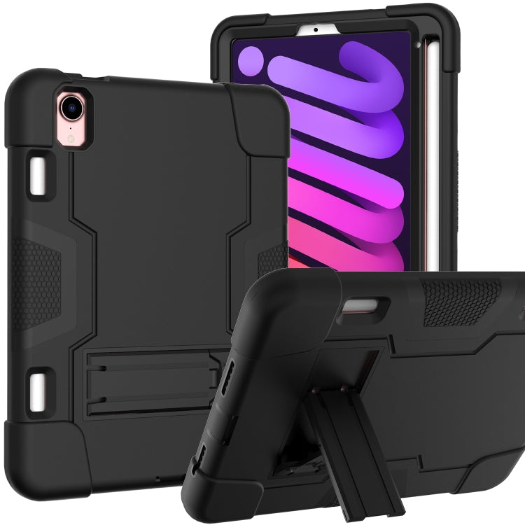 Coque de protection antichoc en silicone et PC avec support et emplacement pour stylet, motif robot contrasté, pour iPad mini 2024/mini 6