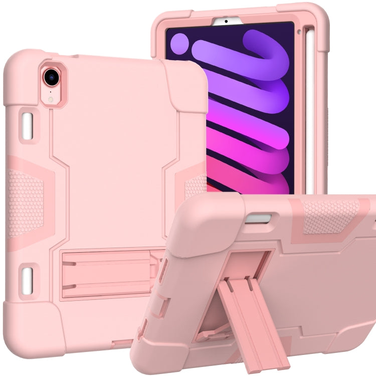 Coque de protection antichoc en silicone et PC avec support et emplacement pour stylet, motif robot contrasté, pour iPad mini 2024/mini 6