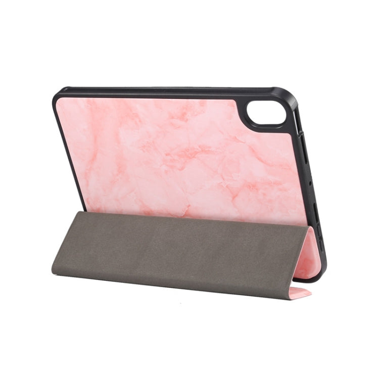 Marble Texture Smart Leather Tablet Case with 3-Folding Holder & Pen Slot