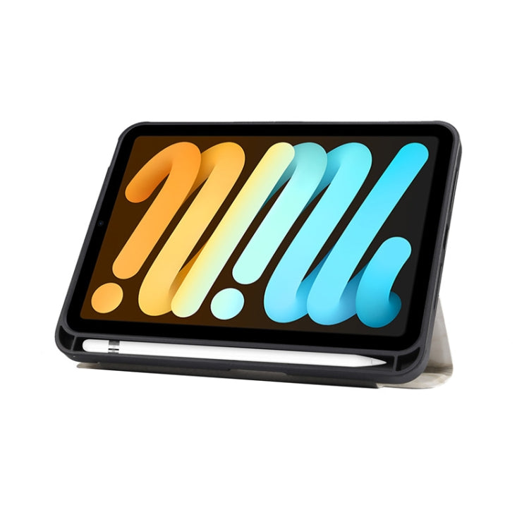 Marble Texture Smart Leather Tablet Case with 3-Folding Holder & Pen Slot