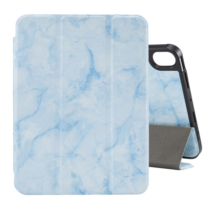 Marble Texture Smart Leather Tablet Case with 3-Folding Holder & Pen Slot, For iPad mini 6 / mini 2024
