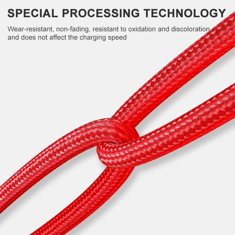 ADC-001 3A USB to 8 Pin Weave Fast Charging Data Cable, 1m 8 Pin