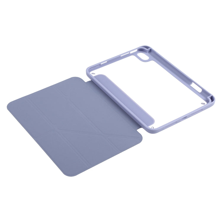 Deformation Transparent Acrylic Horizontal Flip PU Leather Case with Multi-folding Holder & Sleep / Wake-up Function & Pen Slot, For iPad mini 2024 / mini 6