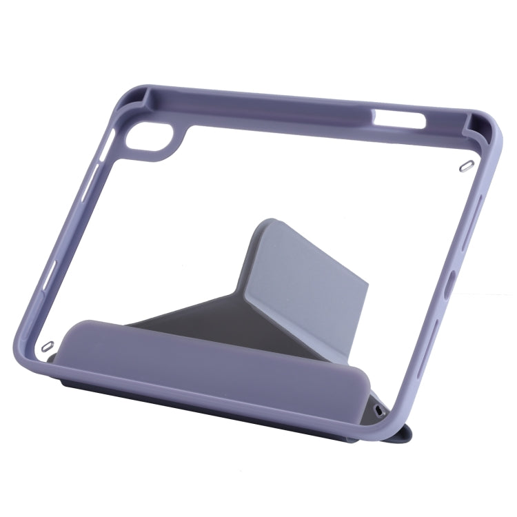 Deformation Transparent Acrylic Horizontal Flip PU Leather Case with Multi-folding Holder & Sleep / Wake-up Function & Pen Slot, For iPad mini 2024 / mini 6