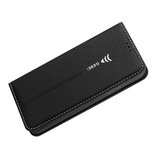 Protective horizontal flip case iPhone XR featuring dual material PU TPU construction