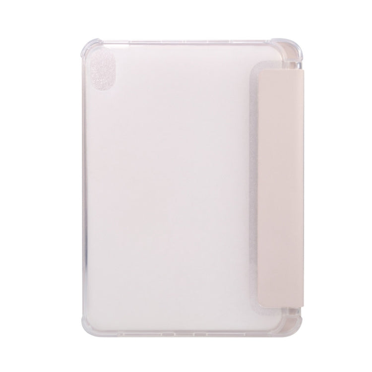 Voltage Skin Texture Transparent TPU Smart Leather Tablet Case with 3-Folding Holder & Pen Slot, For iPad mini 6 / mini 2024, For iPad mini 6