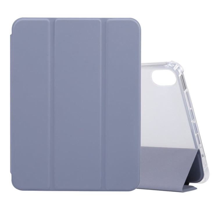 Voltage Skin Texture Transparent TPU Smart Leather Tablet Case with 3-Folding Holder & Pen Slot, For iPad mini 6 / mini 2024, For iPad mini 6