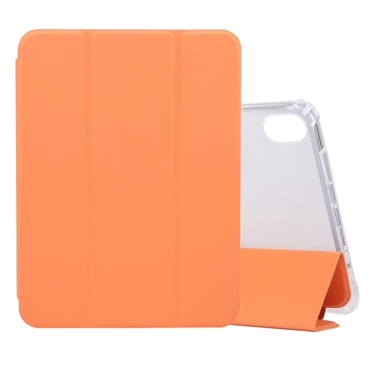 Voltage Skin Texture Transparent TPU Smart Leather Tablet Case with 3-Folding Holder & Pen Slot, For iPad mini 6 / mini 2024, For iPad mini 6