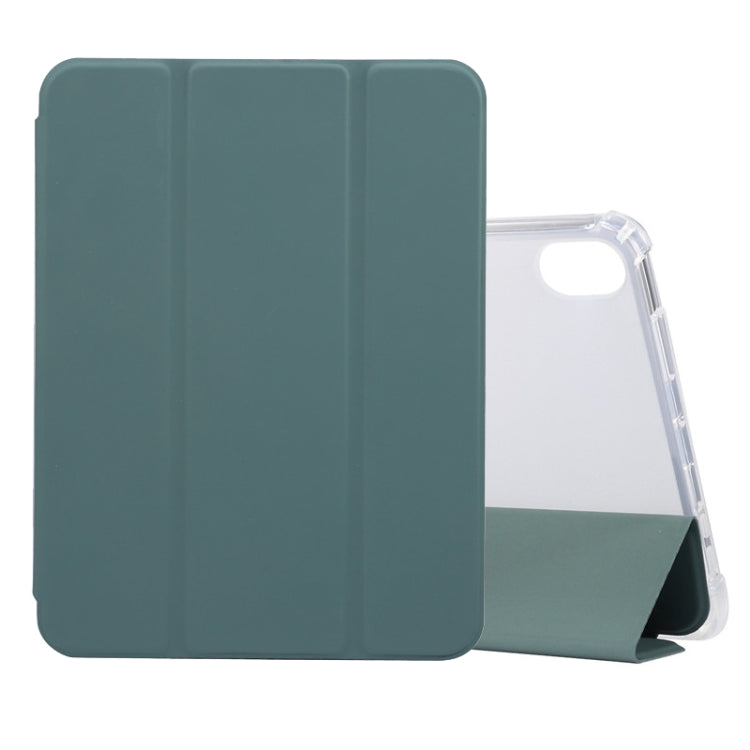 Voltage Skin Texture Transparent TPU Smart Leather Tablet Case with 3-Folding Holder & Pen Slot, For iPad mini 6 / mini 2024, For iPad mini 6