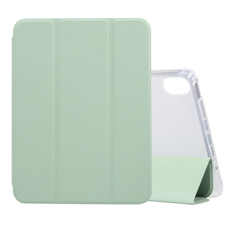 Voltage Skin Texture Transparent TPU Smart Leather Tablet Case with 3-Folding Holder & Pen Slot, For iPad mini 6 / mini 2024, For iPad mini 6