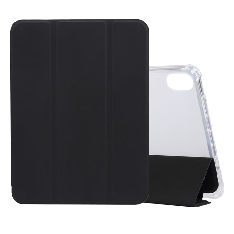 Voltage Skin Texture Transparent TPU Smart Leather Tablet Case with 3-Folding Holder & Pen Slot, For iPad mini 6 / mini 2024, For iPad mini 6