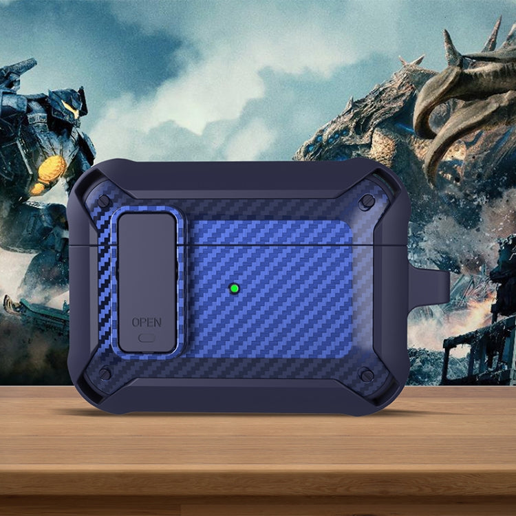 Wireless Earphones Shockproof Bumblebee Carbon Fiber Protective Case with Switch