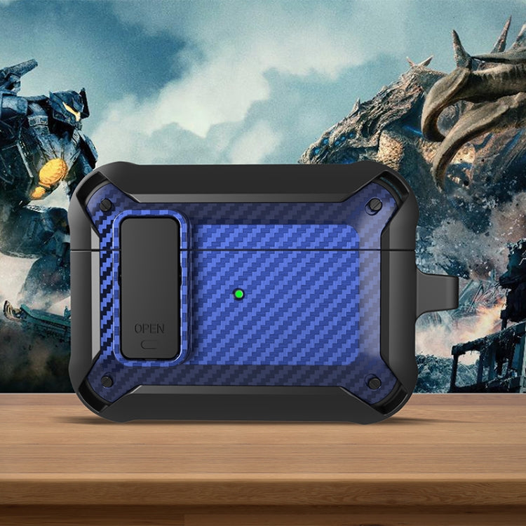 Wireless Earphones Shockproof Bumblebee Carbon Fiber Protective Case with Switch