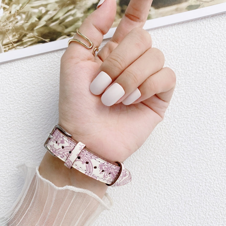 Small Slim Ethnic Leather Replacement Wrist Strap Watchband For Apple Watch Series, 7 41mm / 6&SE&5&4 40mm / 3&2&1 38mm, 7 45mm / 6&SE&5&4 44mm / 3&2&1 42mm