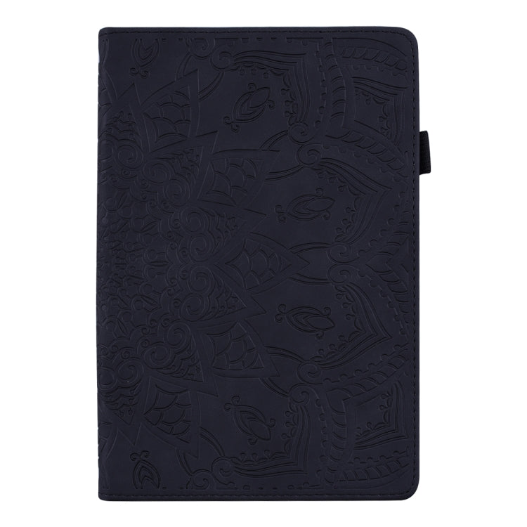 Étui en cuir gaufré à double rabat, motif veau, avec support, emplacements pour cartes, emplacement pour stylo et bande élastique, pour iPad mini 2024/mini 6