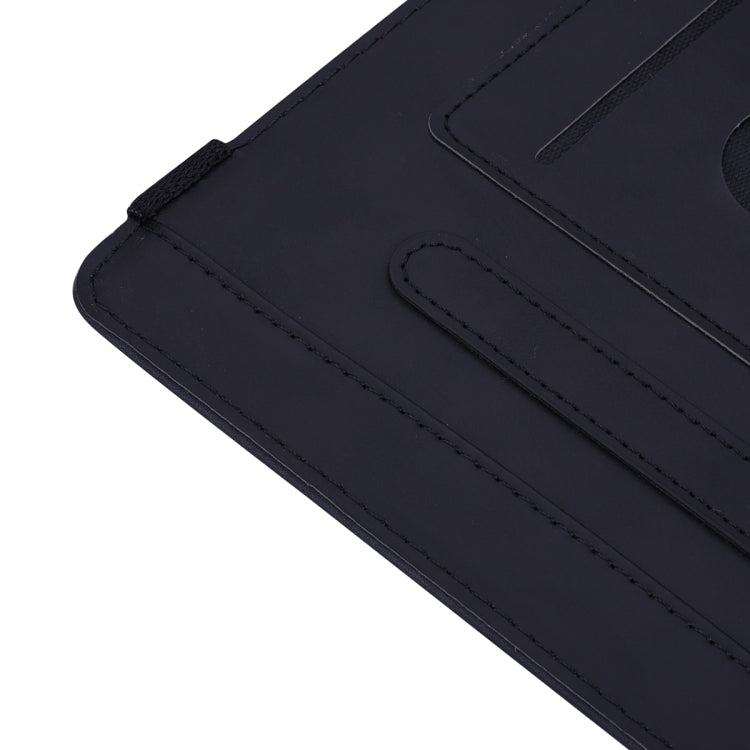 Étui en cuir gaufré à double rabat, motif veau, avec support, emplacements pour cartes, emplacement pour stylo et bande élastique, pour iPad mini 2024/mini 6