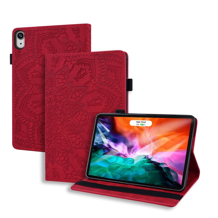 Calf Pattern Double Folding Design Embossed Leather Case with Holder & Card Slots & Pen Slot & Elastic Band, For iPad mini 2024 / mini 6