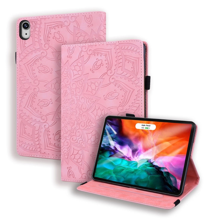 Étui en cuir gaufré à double rabat, motif veau, avec support, emplacements pour cartes, emplacement pour stylo et bande élastique, pour iPad mini 2024/mini 6