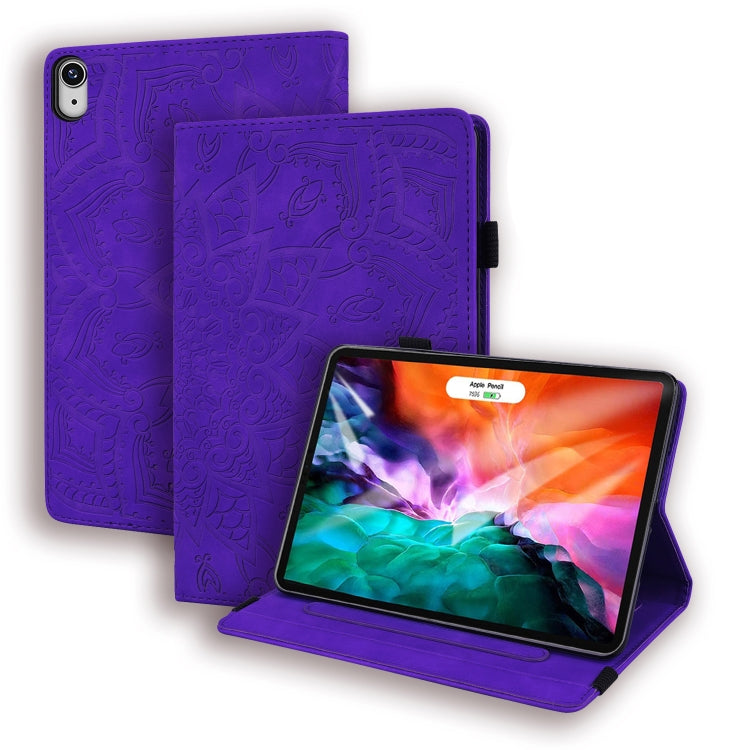 Étui en cuir gaufré à double rabat, motif veau, avec support, emplacements pour cartes, emplacement pour stylo et bande élastique, pour iPad mini 2024/mini 6