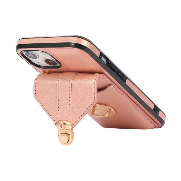 Fashion Buckle Protective Case with Holder & Card Slot & Wallet & Lanyard