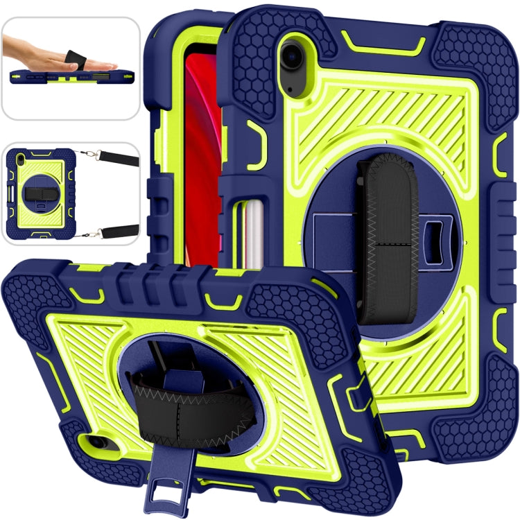 Coque antichoc en silicone et PC, rotation à 360 degrés, couleur contrastée, avec support, dragonne et bandoulière, pour iPad mini 2024/mini 6