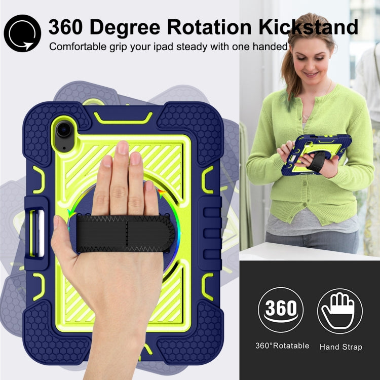 Coque antichoc en silicone et PC, rotation à 360 degrés, couleur contrastée, avec support, dragonne et bandoulière, pour iPad mini 2024/mini 6