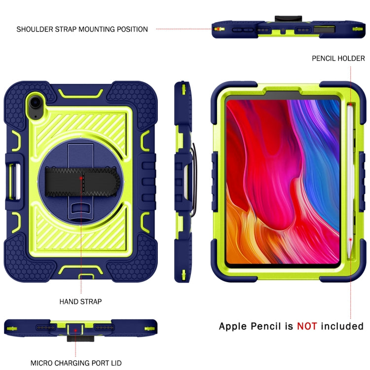 Coque antichoc en silicone et PC, rotation à 360 degrés, couleur contrastée, avec support, dragonne et bandoulière, pour iPad mini 2024/mini 6
