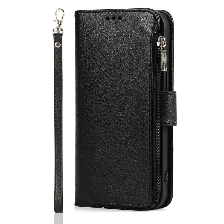 Microfiber Zipper Horizontal Flip Leather Case with Holder & Card Slots & Wallet