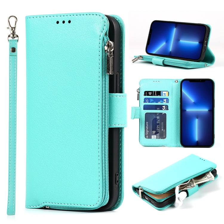 Microfiber Zipper Horizontal Flip Leather Case with Holder & Card Slots & Wallet