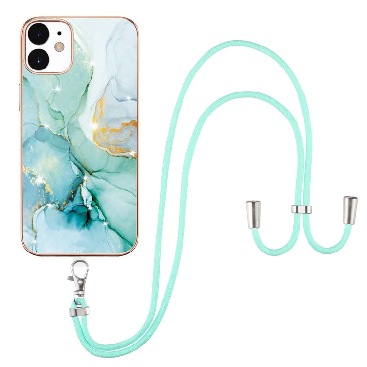 Electroplating Marble Pattern IMD TPU Shockproof Case with Neck Lanyard, For iPhone 12 / 12 Pro, For iPhone 12 Pro Max, For iPhone 11, For iPhone 11 Pro Max