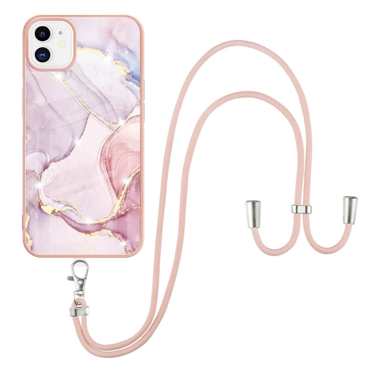 Electroplating Marble Pattern IMD TPU Shockproof Case with Neck Lanyard, For iPhone 12 / 12 Pro, For iPhone 12 Pro Max, For iPhone 11, For iPhone 11 Pro Max