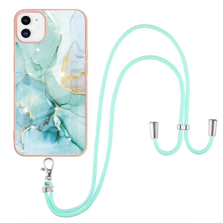 Electroplating Marble Pattern IMD TPU Shockproof Case with Neck Lanyard, For iPhone 12 / 12 Pro, For iPhone 12 Pro Max, For iPhone 11, For iPhone 11 Pro Max