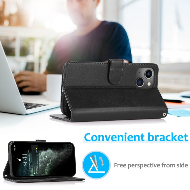 Calf Texture 2 in 1 Detachable Magnetic Back Cover Horizontal Flip Leather Case with Holder & Card Slots & Wallet & Photo Frame