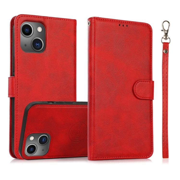 Calf Texture 2 in 1 Detachable Magnetic Back Cover Horizontal Flip Leather Case with Holder & Card Slots & Wallet & Photo Frame